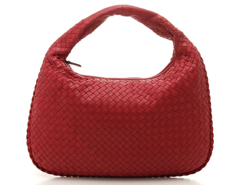 BOTTEGA VENETA Hobo Bag Intrecciato Leather Red